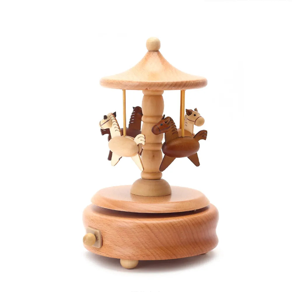 Wooden Carousel Music Box