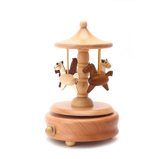 Wooden Carousel Music Box