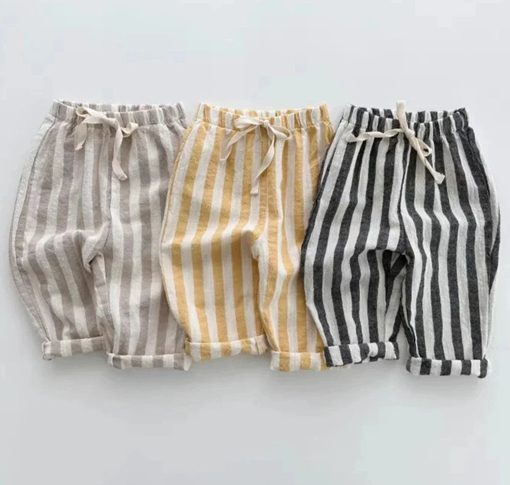 Drawstring Striped Pants