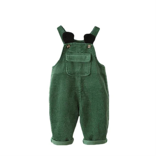 Front Pocket Corduroy Overalls Jumpsuit