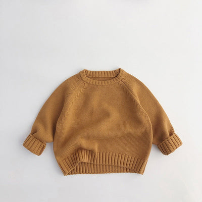 Solid Cotton Round Neck Sweater