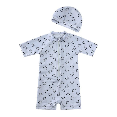 Boys Printed Zip Up Swimsuit