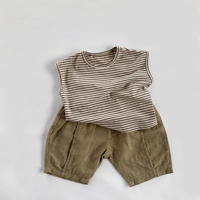 Round Neck Sleeveless Casual T-Shirt