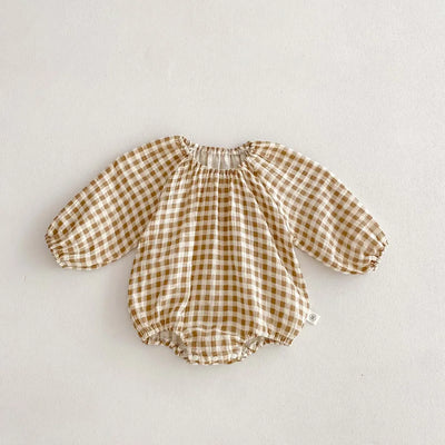 Plaid Hearts Girls Romper