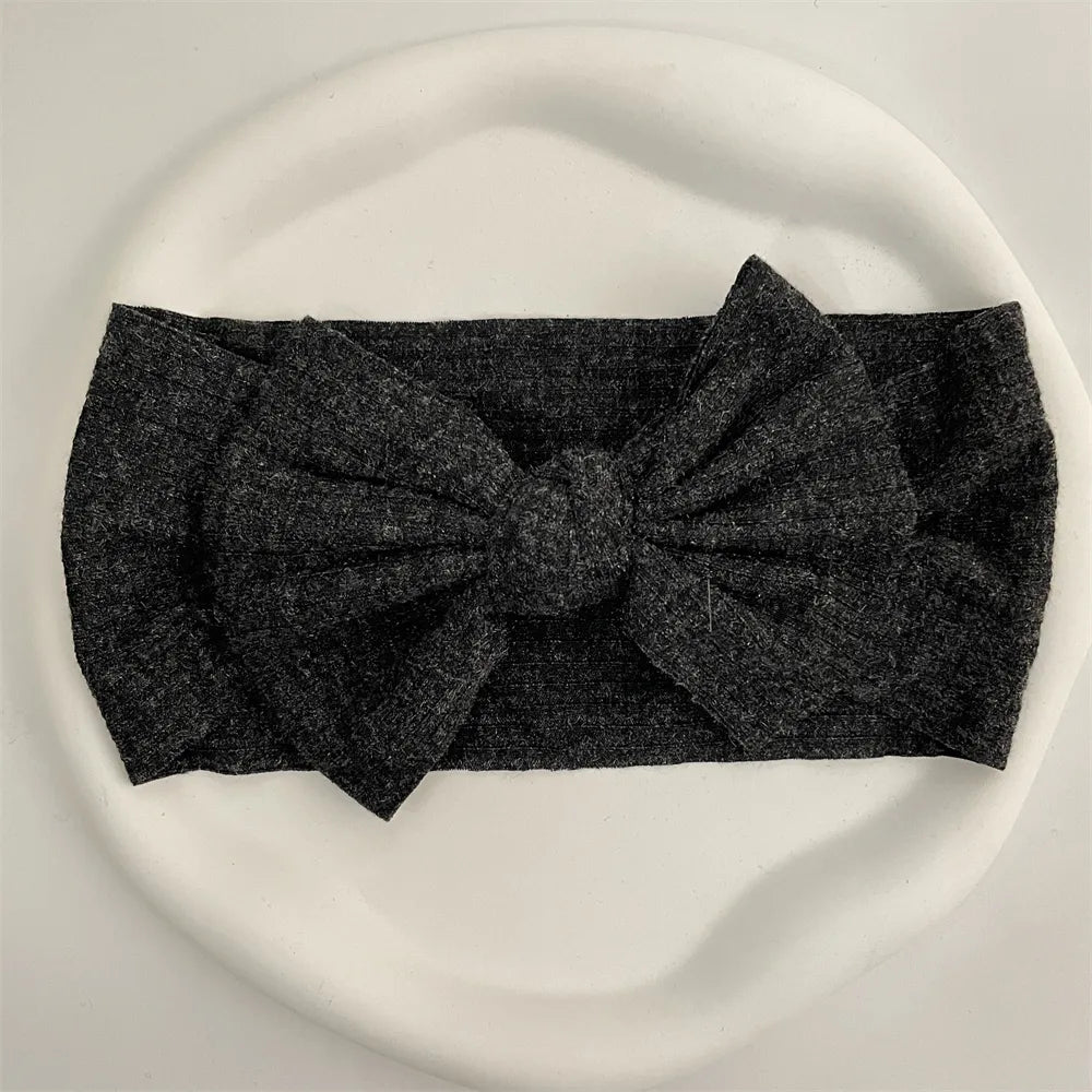 Ribbed Bow Elastic Soft Headband