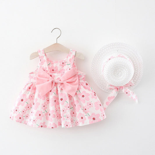 Summer Flower Girl Dress With Hat