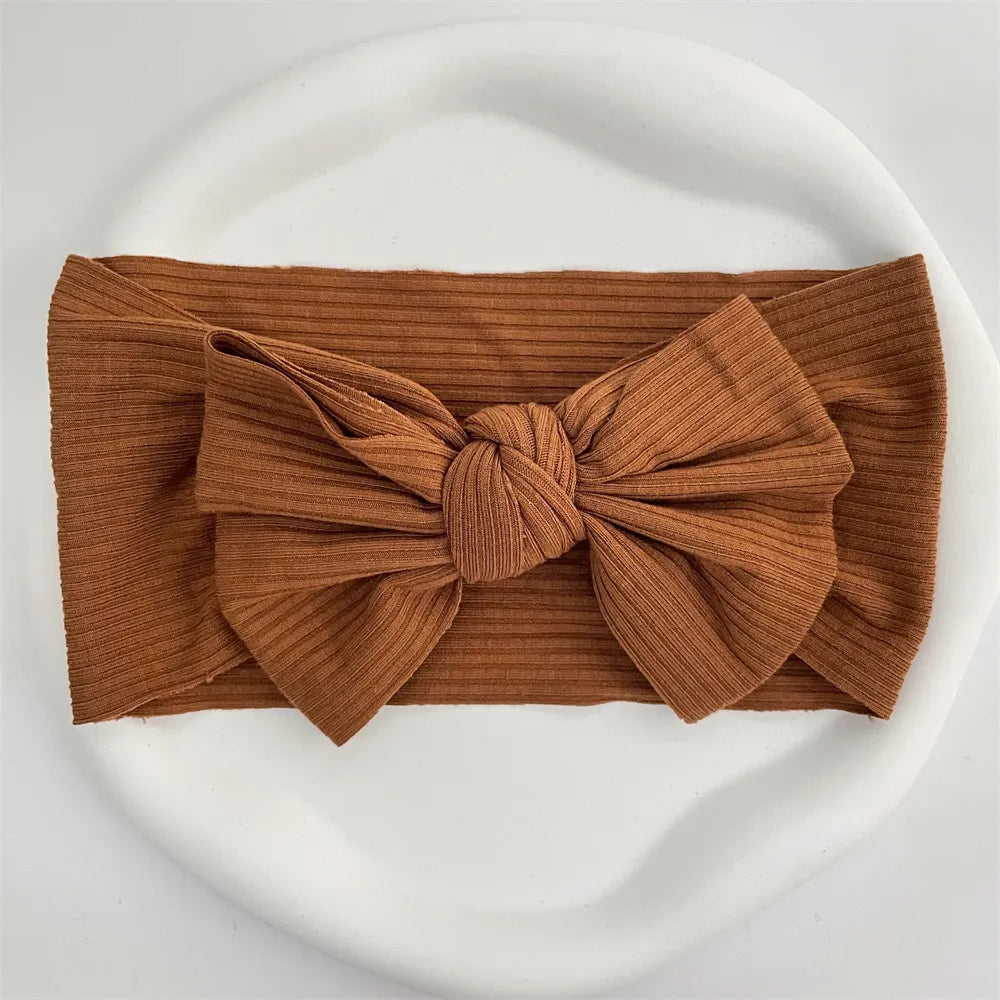 Ribbed Bow Elastic Soft Headband