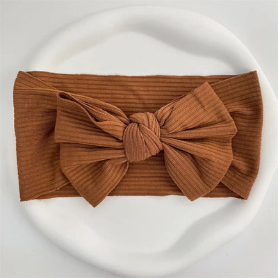 Ribbed Bow Elastic Soft Headband