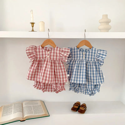 Ruffle Plaid Bloomer Set