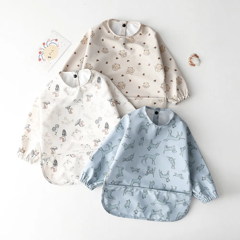 Baby Waterproof Long Sleeve Apron Bib
