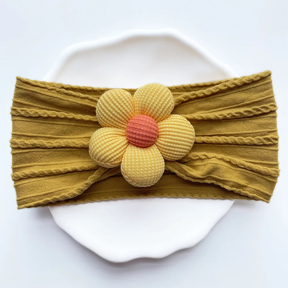 Baby Girl Flower Puff Elastic Soft Headband