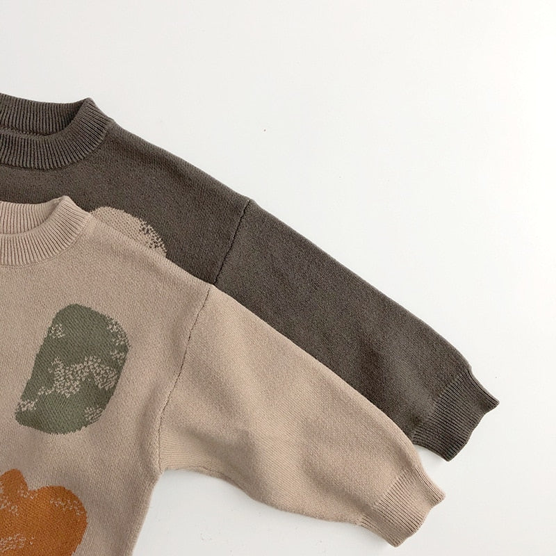 Toddler Earthtone Fall Print Sweater