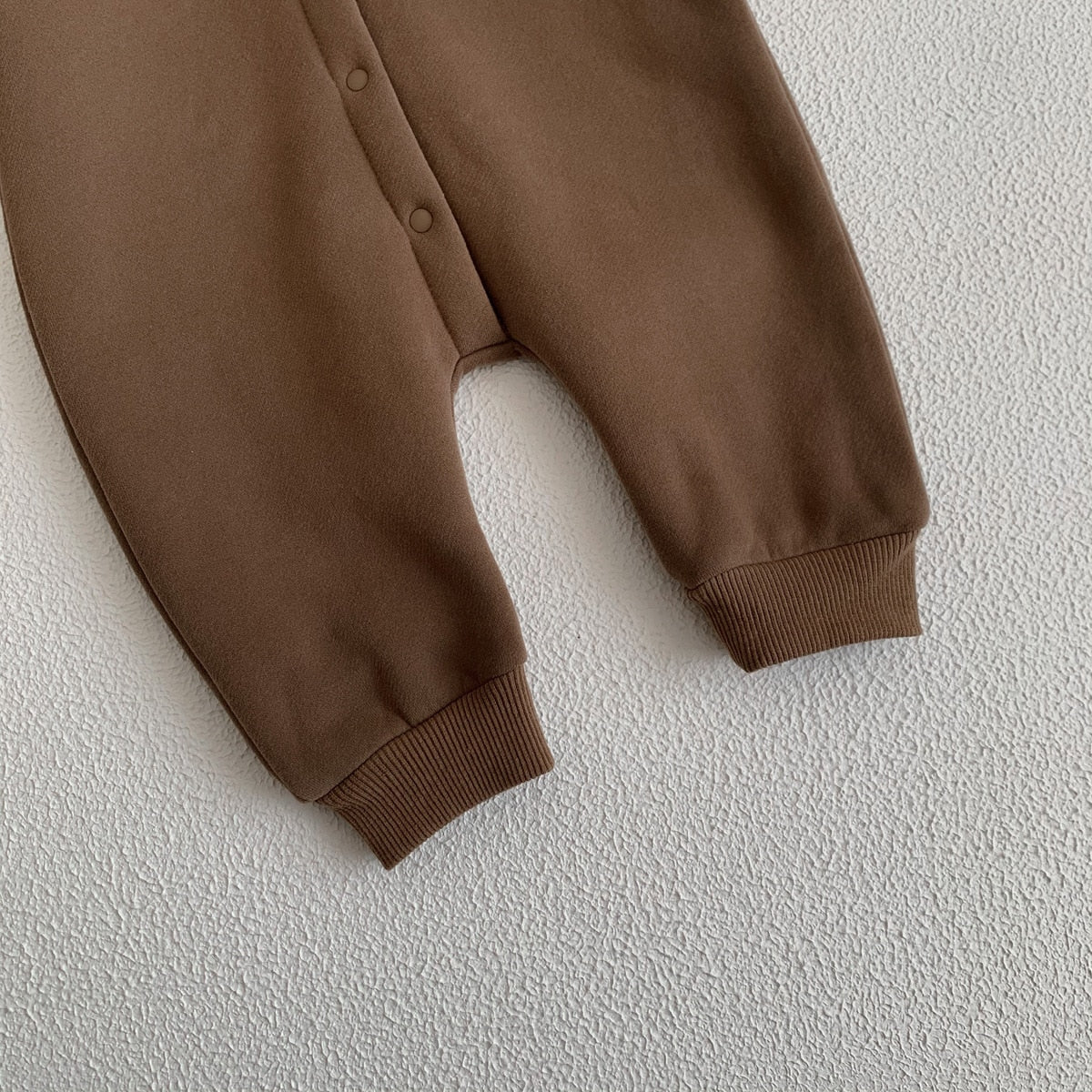 Teddy Bear Patch Hoodie Jumpsuit