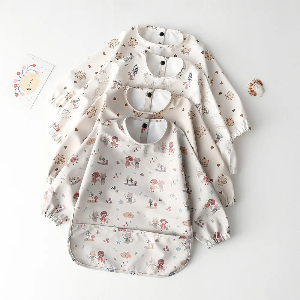 Baby Waterproof Long Sleeve Apron Bib