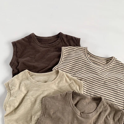 Round Neck Sleeveless Casual T-Shirt