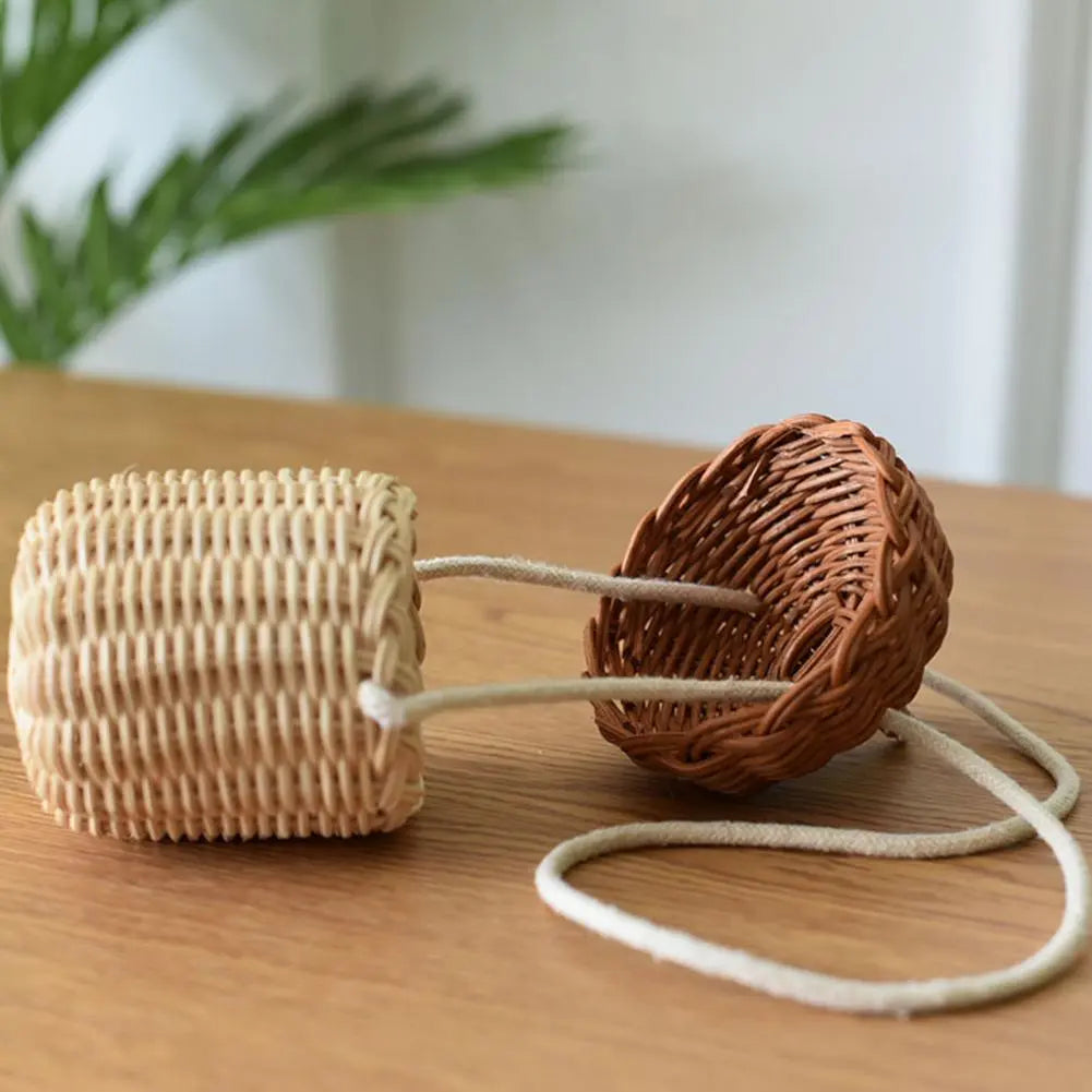 Acorn Shaped Rattan Bag