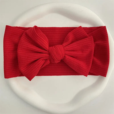 Ribbed Bow Elastic Soft Headband