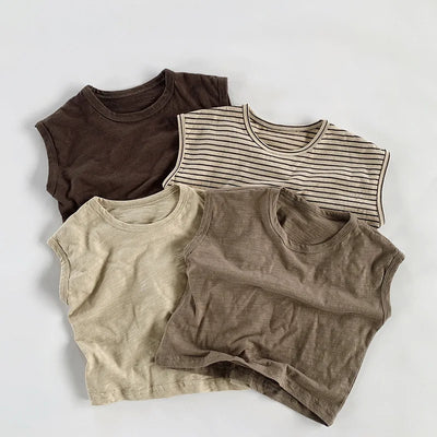 Round Neck Sleeveless Casual T-Shirt