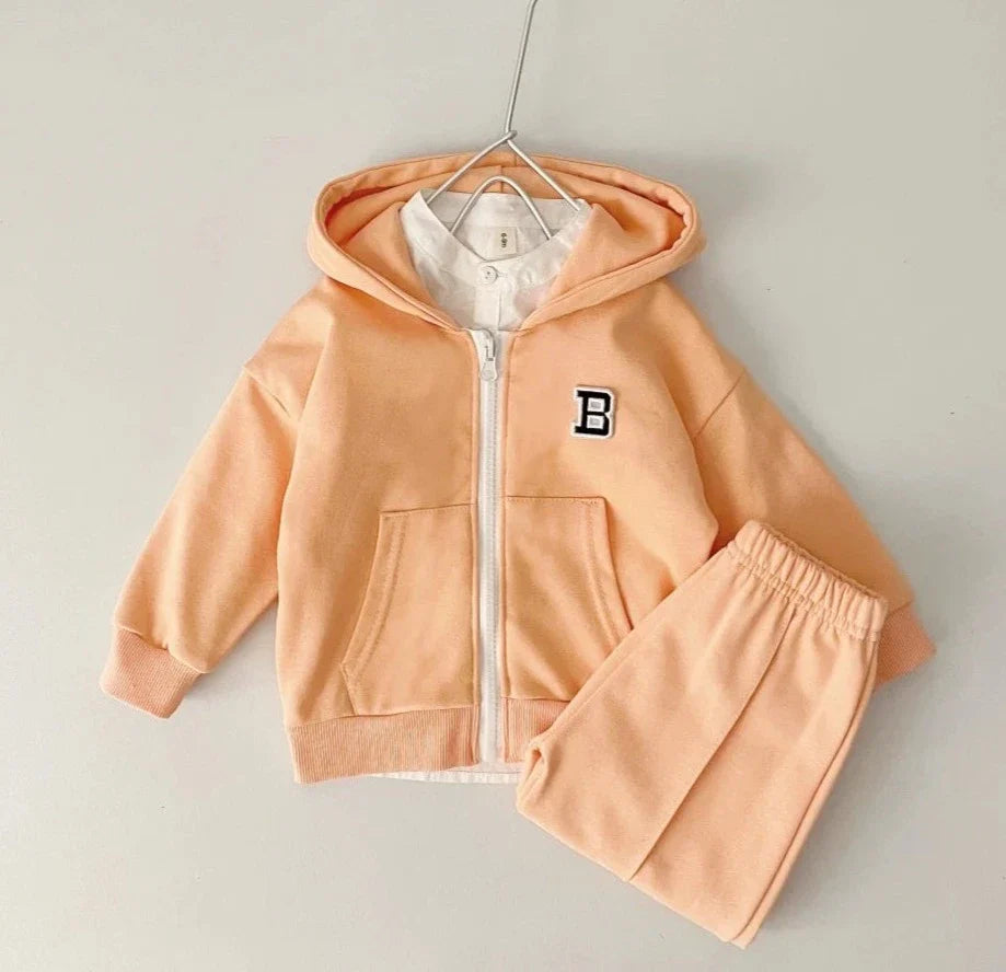 B Stitch Zip Up Jogger Set