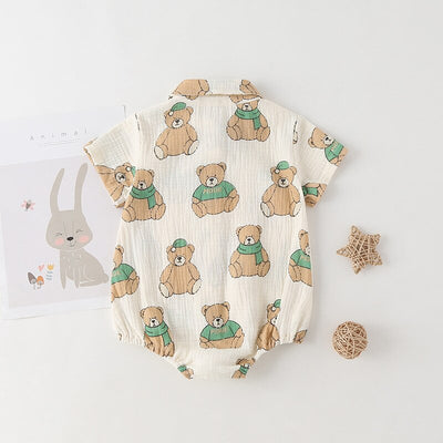 Boys Cotton Bow Tie Romper