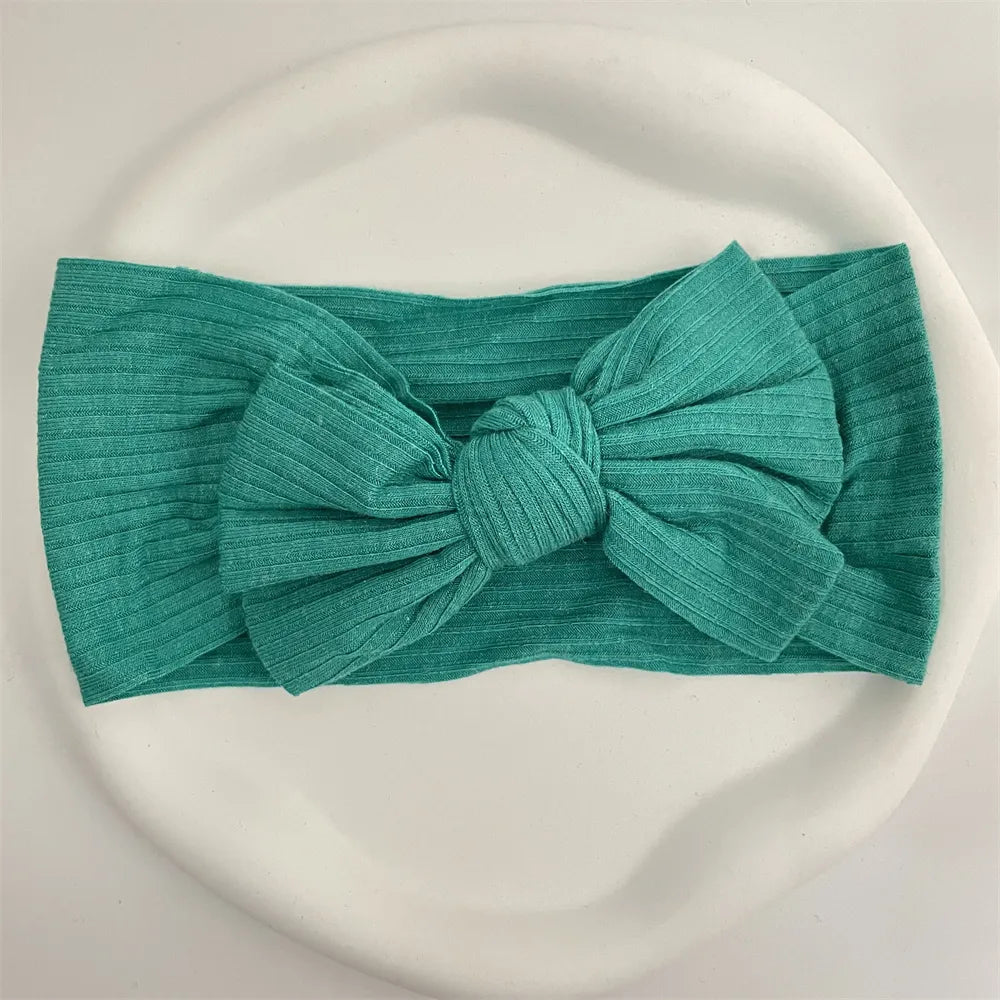 Ribbed Bow Elastic Soft Headband