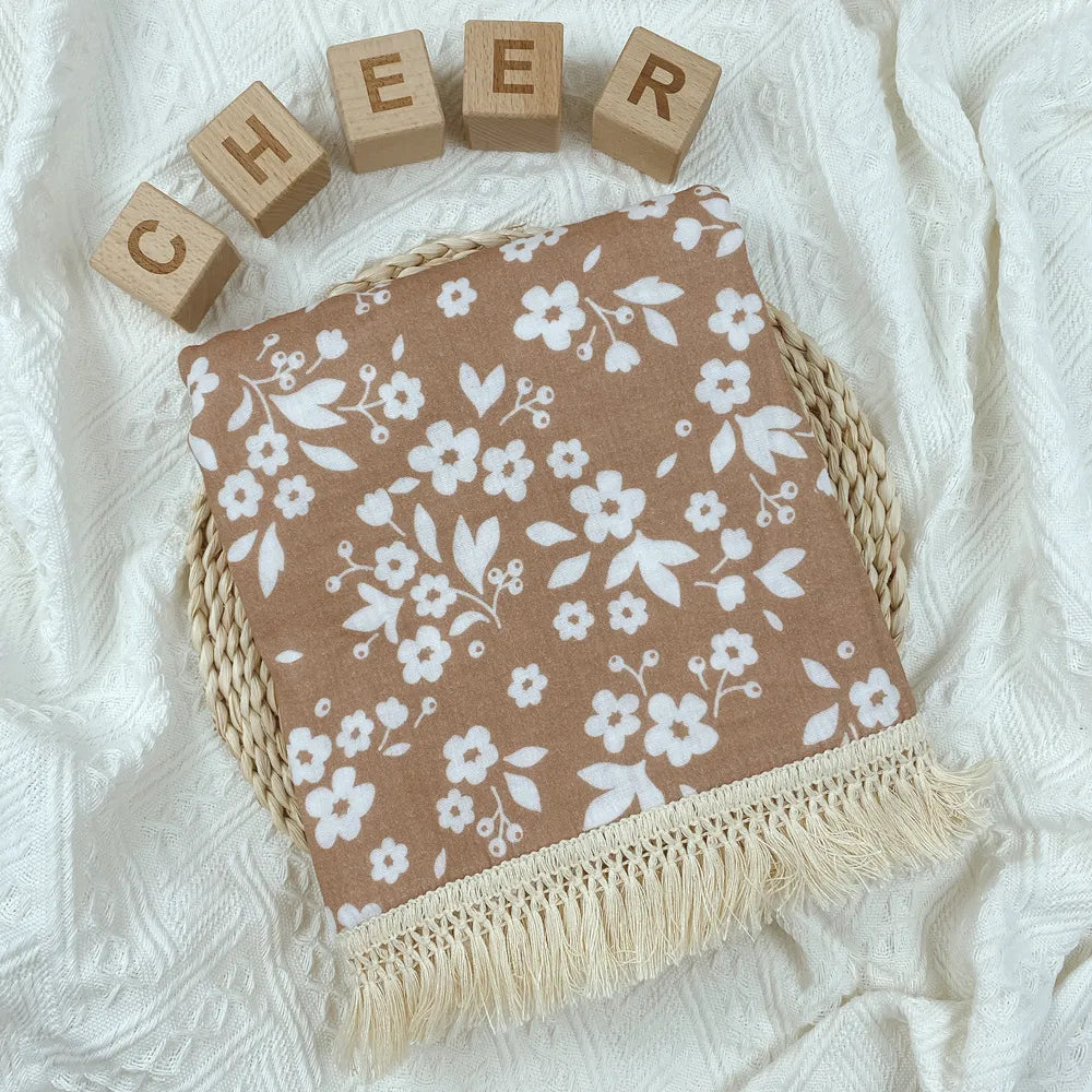 Floral Print Blanket Babies Bed Cover