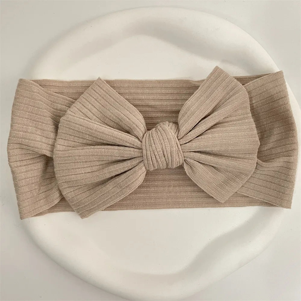 Ribbed Bow Elastic Soft Headband