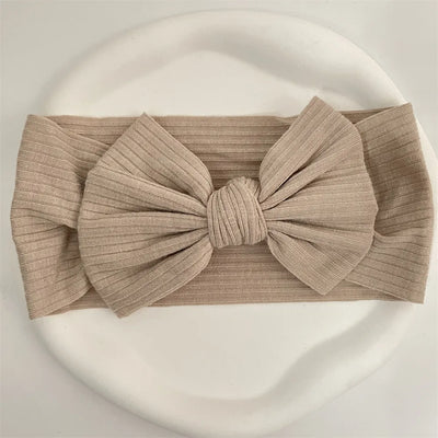 Ribbed Bow Elastic Soft Headband