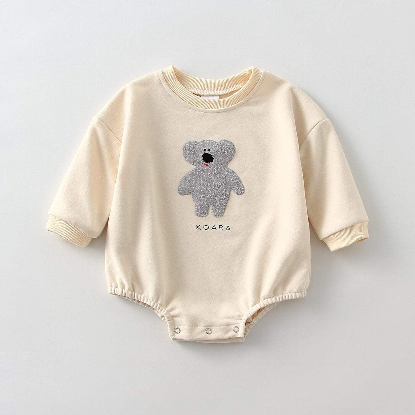 Long Sleeve Cartoon Embroidered Overalls Bodysuits