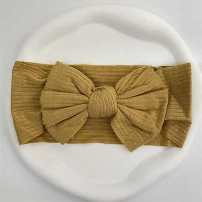 Ribbed Bow Elastic Soft Headband