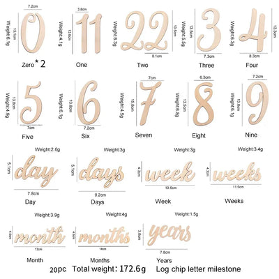 Wooden Balloon Milestone Month Card
