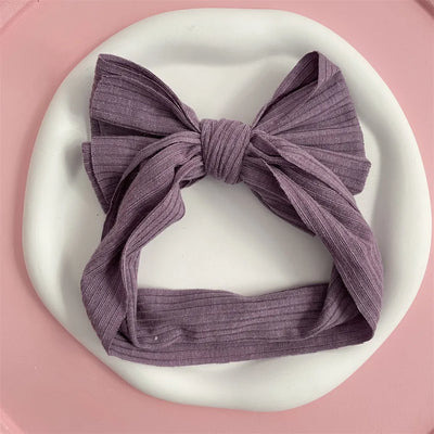 Ribbed Bow Elastic Soft Headband