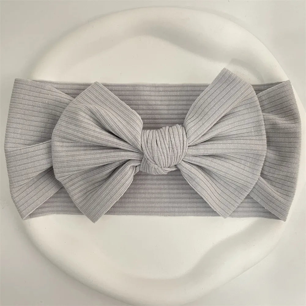 Ribbed Bow Elastic Soft Headband