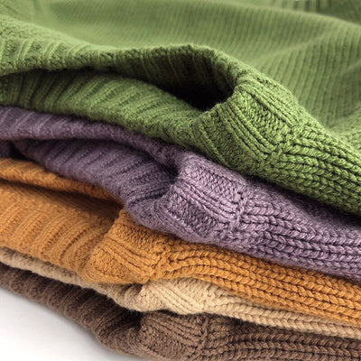 Solid Cotton Round Neck Sweater