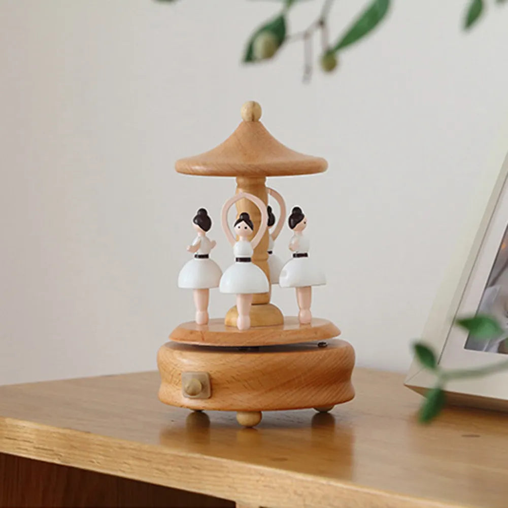 Wooden Carousel Music Box