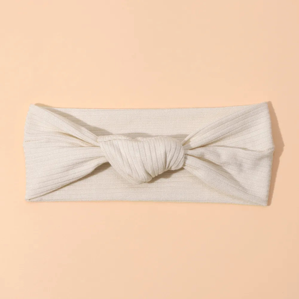Ribbed Bow Elastic Soft Headband