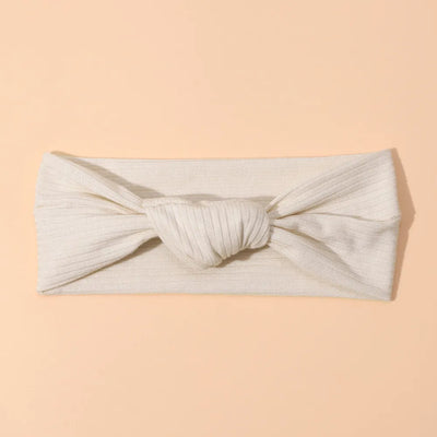 Ribbed Bow Elastic Soft Headband