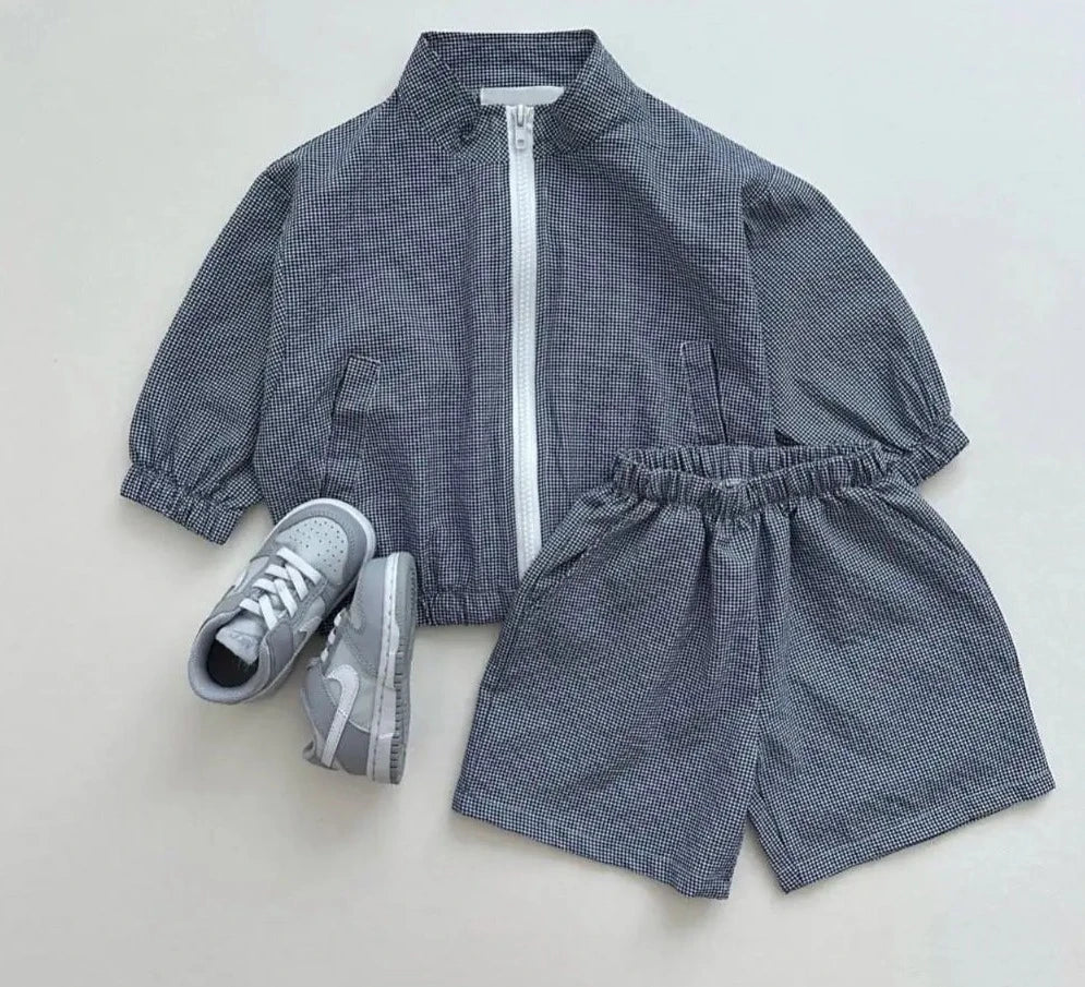 Lightweight Zipper Shorts Jogger Set