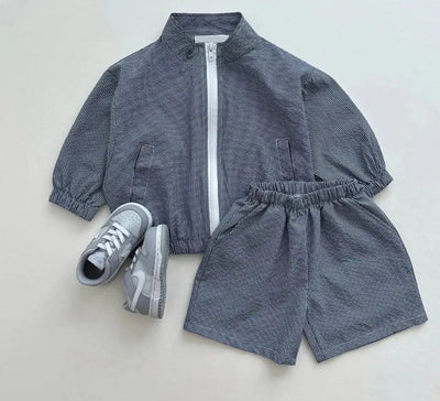 Lightweight Zipper Shorts Jogger Set