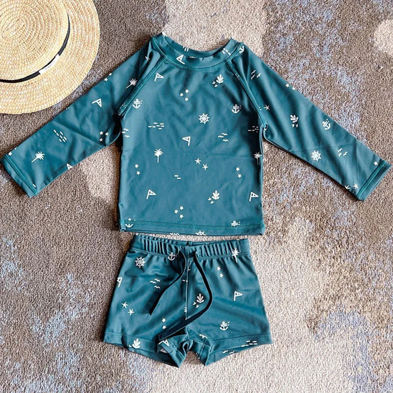 Long Sleeve Printed Swimwear