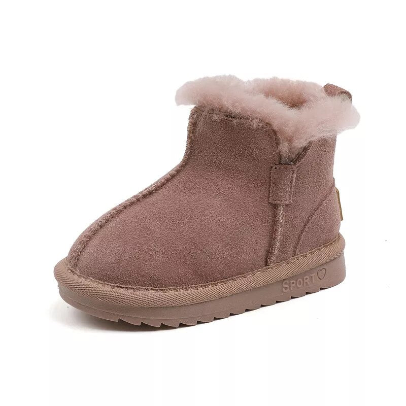 Girls Fur Lining Zip Up Snow Boots