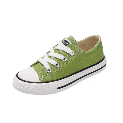 Lace Up Solid Color Canvas Sneakers