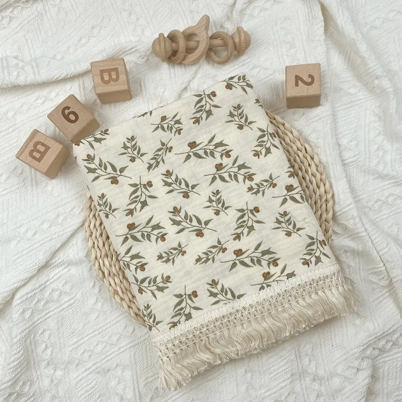 Floral Print Blanket Babies Bed Cover