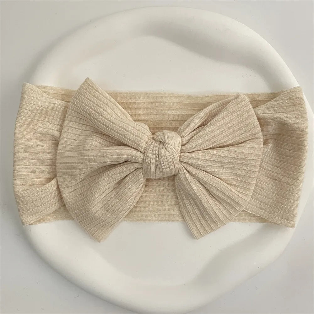 Ribbed Bow Elastic Soft Headband