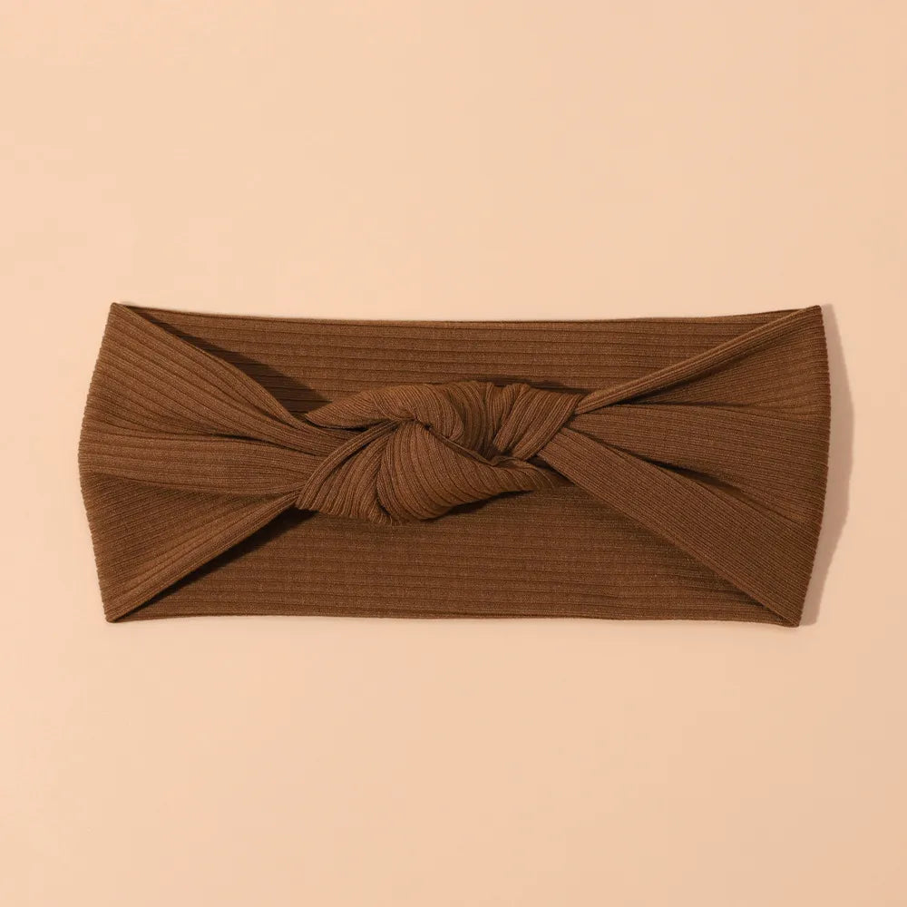 Ribbed Bow Elastic Soft Headband