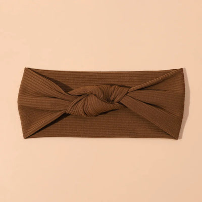 Ribbed Bow Elastic Soft Headband