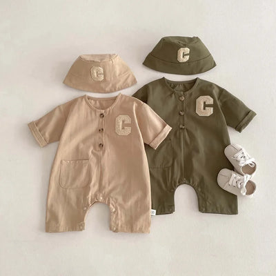 Newborn Letter C Jumpsuit Set