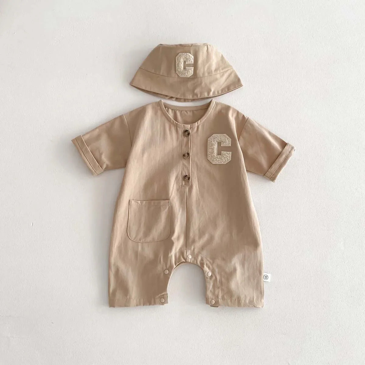 Newborn Letter C Jumpsuit Set