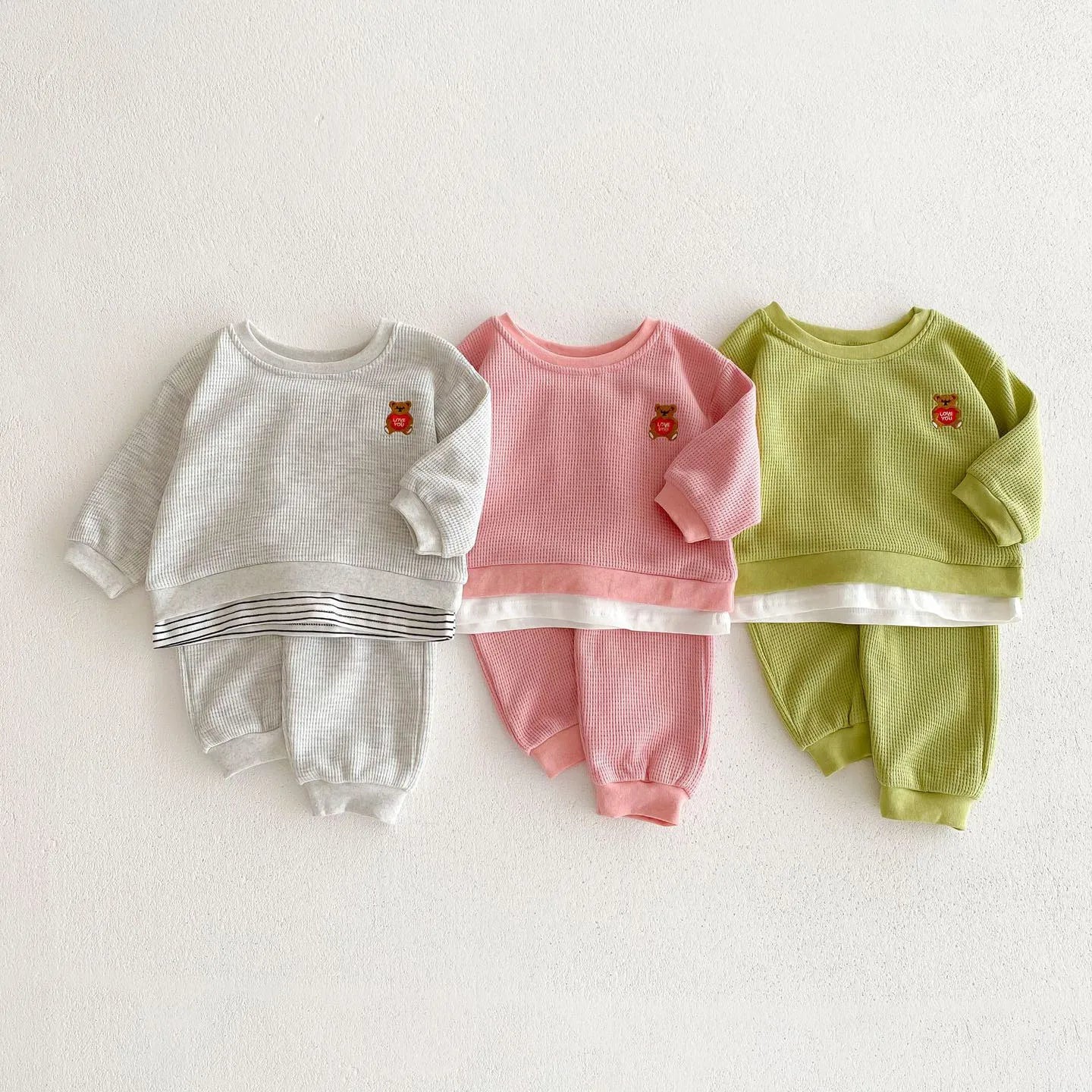 Waffle Love Bear Jogger Set