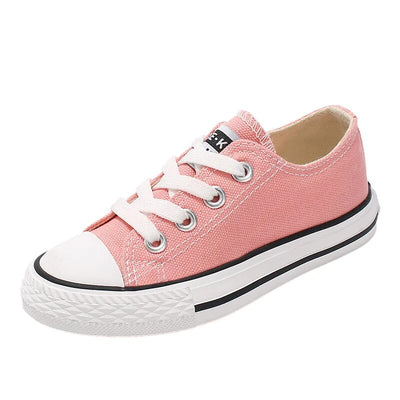 Lace Up Solid Color Canvas Sneakers